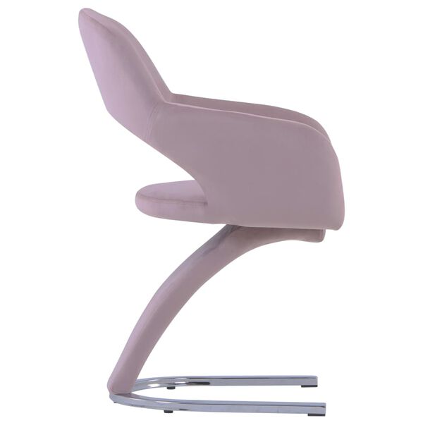vidaXL Chaises &agrave; manger lot de 2 Rose Velours