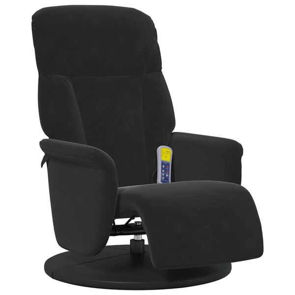 vidaXL Fauteuil de massage inclinable Noir 91 x 71 x 105 cm Velours