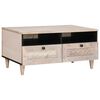 vidaXL Table basse Blanc Blanchi 80 x 54 x 40 cm Bois de mangue massif