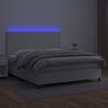 vidaXL Sommier &agrave; lattes de lit avec matelas et LED Blanc 160x200 cm