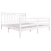 vidaXL Cadre de lit sans matelas blanc bois massif