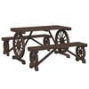 vidaXL Ensemble &agrave; manger de jardin 3 pcs bois de sapin massif