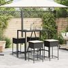 vidaXL Ensemble de bar de jardin 5 pcs avec coussins noir poly rotin