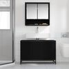 vidaXL Cabinet de salle de bain avec porte Ch&ecirc;ne noir 90 x 33 x 60 cm