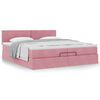vidaXL Cadre de lit ottoman avec matelas rose 200x200 cm velours