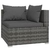 vidaXL Salon de jardin 5 pcs avec coussins R&eacute;sine tress&eacute;e Gris