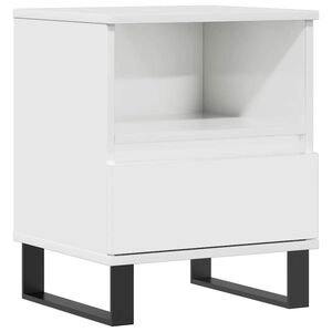 vidaXL Table de chevet Blanc brillant 40x35x50 cm Bois d&rsquo;ing&eacute;nierie