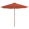 vidaXL Parasol d'ext&eacute;rieur avec m&acirc;t en bois 300 cm terre cuite