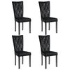 vidaXL Chaises &agrave; manger lot de 4 Noir Velours