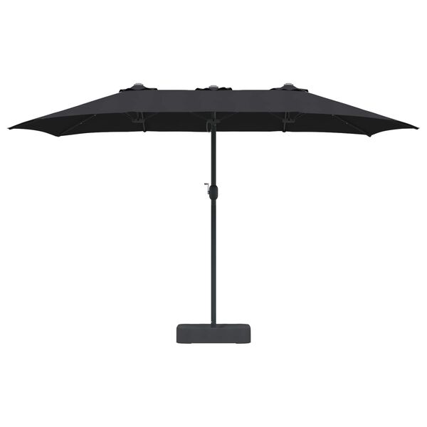 vidaXL Parasol de jardin Noir 385 x 209 x 244 cm Polyester