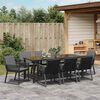 vidaXL Ensemble de salle &agrave; manger pour jardin 9 pcs Noir