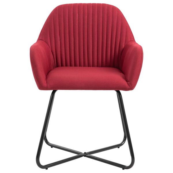 vidaXL Chaises &agrave; manger lot de 4 rouge bordeaux tissu