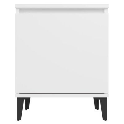 vidaXL Tables de chevet avec pieds en métal blanc 40x30x50 cm