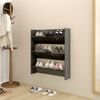 vidaXL Armoire &agrave; chaussures murale gris brillant bois d'ing&eacute;nierie