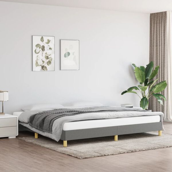 vidaXL Cadre de lit sans matelas gris fonc&eacute; 200x200 cm tissu