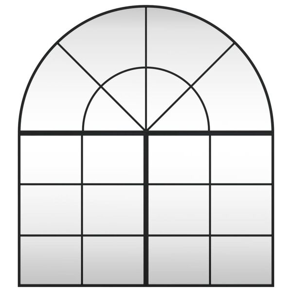 vidaXL Miroir mural noir 100x110 cm arche fer