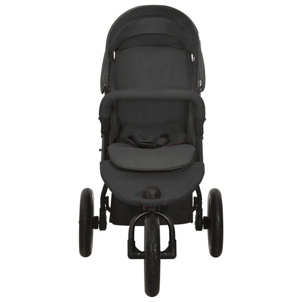 vidaXL Poussette pour b&eacute;b&eacute; Anthracite Acier