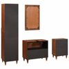 vidaXL Cabinet de salle de bain avec tiroir 4 pcs Marron et Noir