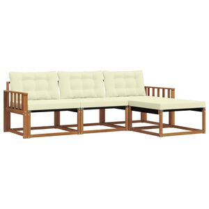 vidaXL Ensemble de canap&eacute;s d'ext&eacute;rieur 4 pc Naturel et Cr&egrave;me