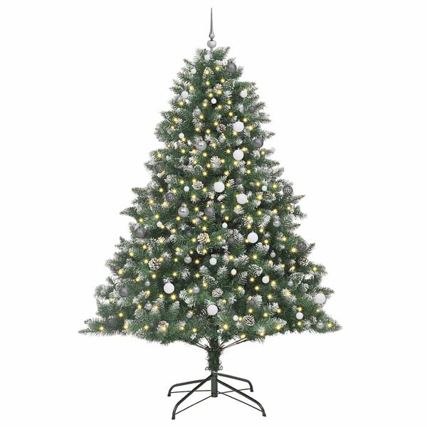 vidaXL Sapin de No&euml;l artificiel Vert 240 cm PVC, plastique et acier