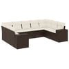 vidaXL Salon de jardin avec coussins 9 pcs marron r&eacute;sine tress&eacute;e