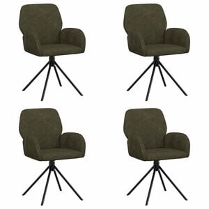 vidaXL Chaises de salle &agrave; manger pivotantes 4 pc Simili daim