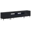 vidaXL Ensemble de 3 Meubles TV LED Noir Bois d'ing&eacute;nierie