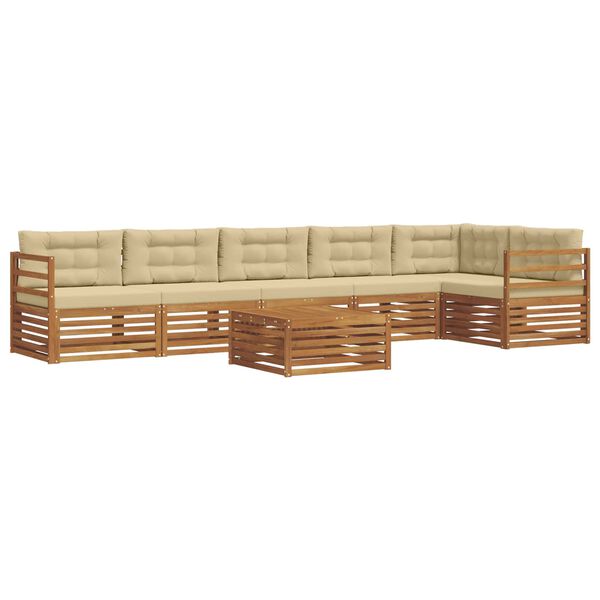 vidaXL Ensemble de canap&eacute;s d'ext&eacute;rieur 7 pcs Naturel et Beige