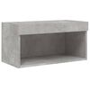 vidaXL Meuble TV avec lumi&egrave;res LED gris b&eacute;ton 60x30x30 cm