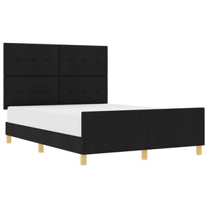 vidaXL Cadre de lit avec t&ecirc;te de lit Noir 160 x 200 cm tissu