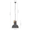 vidaXL Lampe suspendue industrielle 25 W Gris Rond Manguier 42 cm E27