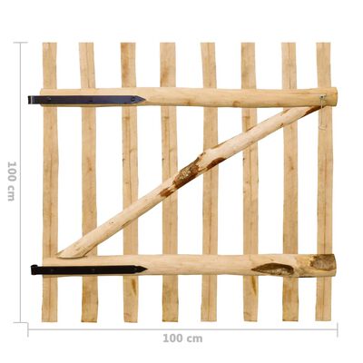 vidaXL Portillon simple de clôture Bois de noisetier 100x100 cm