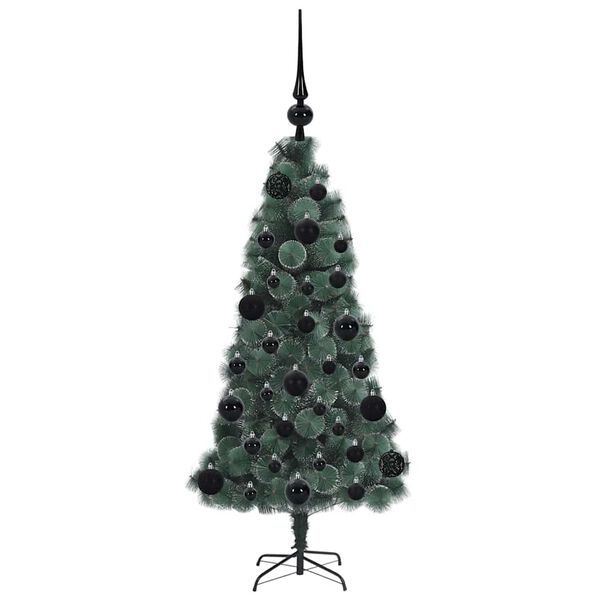 vidaXL Sapin de Noël artificiel pré-éclairé avec set de boules 120 cm