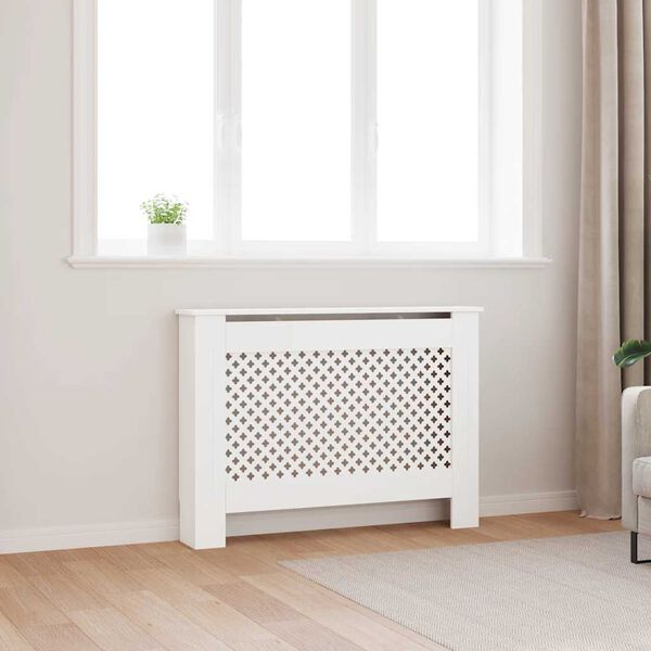 vidaXL Cache-radiateur Blanc 112x19x81,5 cm MDF