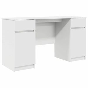 vidaXL Bureau avec tiroir Blanc 140 x 49 x 76 cm Bois d'ing&eacute;nierie