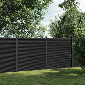 vidaXL Panneau de cl&ocirc;ture gris 353x186 cm WPC
