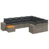 vidaXL Salon de jardin 11 pcs avec coussins gris r&eacute;sine tress&eacute;e