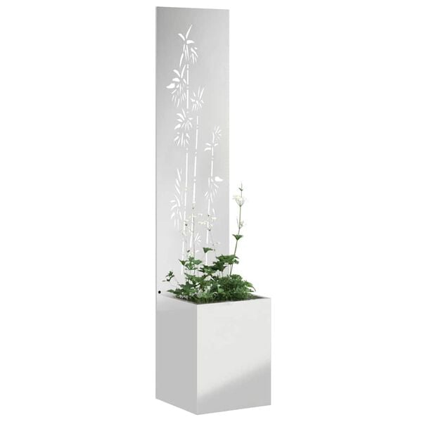 vidaXL &Eacute;cran de confidentialit&eacute; de jardin Floral Argent&eacute; 32 x 150 cm