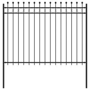 vidaXL Cl&ocirc;ture en anneau Noir 200 x 200 cm Acier enduit de poudre