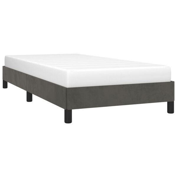 vidaXL Cadre de lit sans matelas gris fonc&eacute; 90x200 cm velours