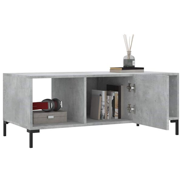 vidaXL Table basse gris b&eacute;ton 102x50x40 cm bois d'ing&eacute;nierie