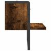 vidaXL &Eacute;tag&egrave;re murale avec barre ch&ecirc;ne fum&eacute; 30x25x30 cm