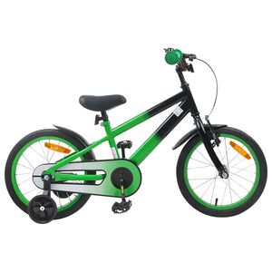 vidaXL V&eacute;lo pour Enfants 16 Pouces pour 4-6 ans Vert Noir