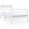vidaXL Cadre de lit sans matelas blanc bois massif