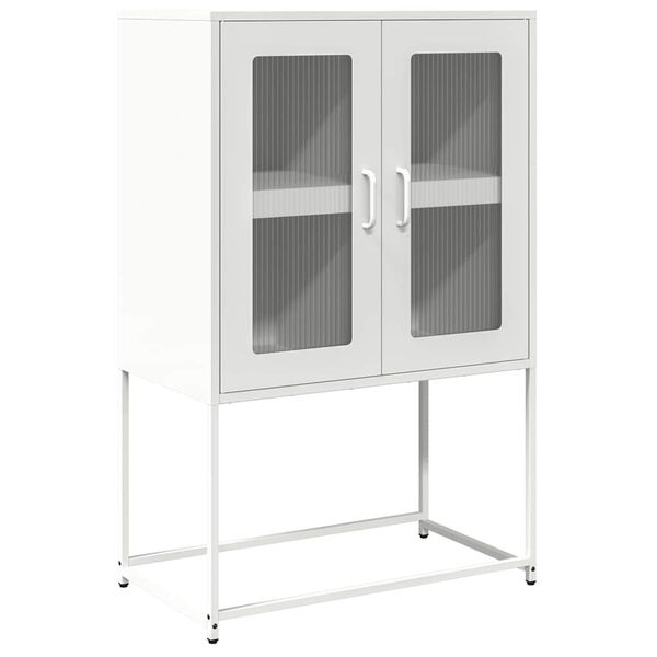 vidaXL Buffet haut blanc 68x39x107 cm acier