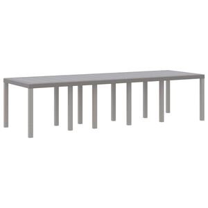 vidaXL Table de Jardin Gris clair 300 x 100 x 73 cm polyrotin