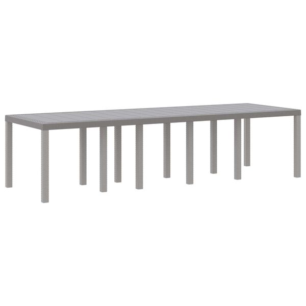 vidaXL Table de jardin pour repas Gris clair 300 x 100 x 73 cm