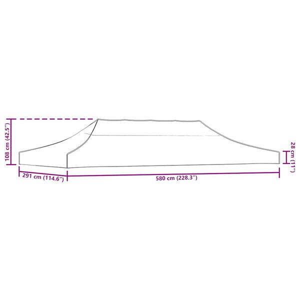 vidaXL Toit de tente de réception 3 x 6 m Crème