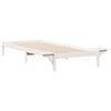 vidaXL Cadre de lit avec tables de chevet Blanc 80 x 220 cm Pin massif