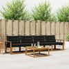 vidaXL Ensemble de canap&eacute;s d'ext&eacute;rieur 5 pcs Naturel et Noir